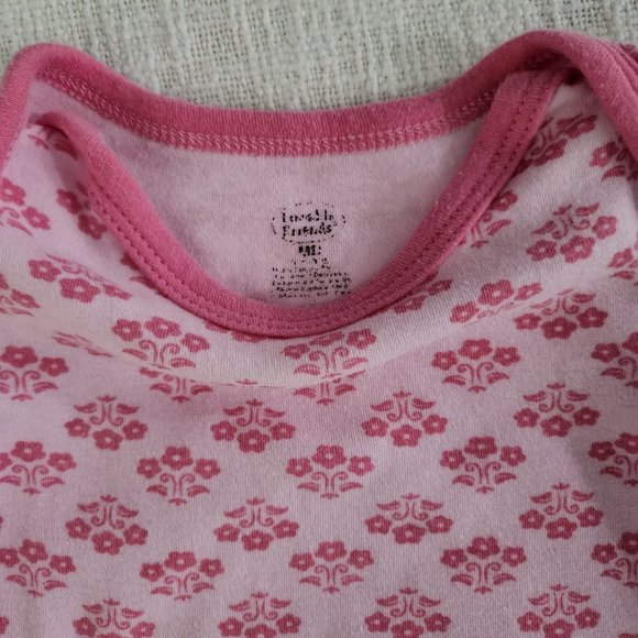 Luvable Friends Floral Pink Onesie (3 to 6 months) - Picture 3 of 3